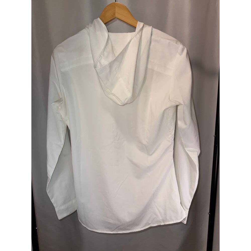 KÜHL Women’s Medium White Hooded Snap Front Lightweight Hiking Shirt - Picture 6 of 7